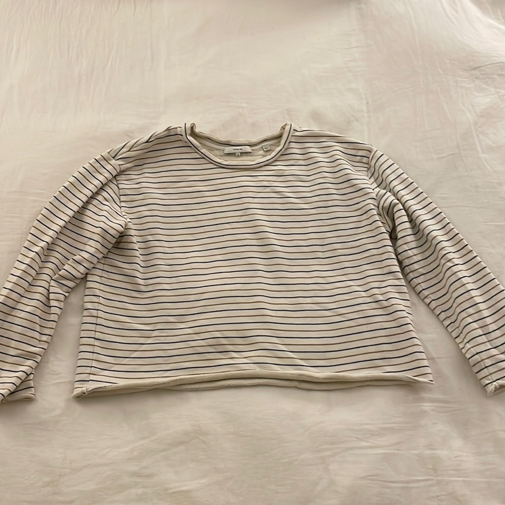 Cropped striped Vince sweatshirt